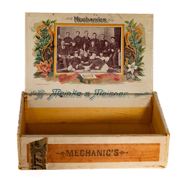 1895 "Mechanics" Football (Soccer) Club Meinke & Meisner Cigar Box 