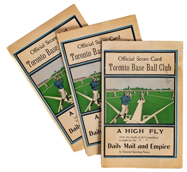 1901 Toronto Royals Baseball Club Eastern League Scorecard Collection of 3 (vs Hartford, Montreal and Rochester)