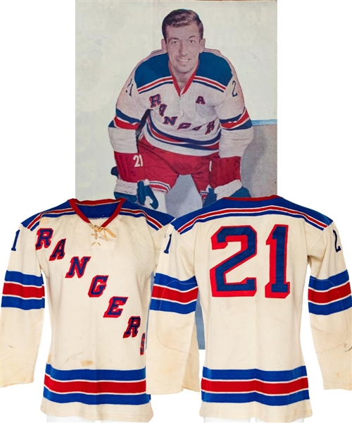 Camille Henrys Early-1960s New York Rangers Game-Worn Jersey - Nice Game-Wear! - Numerous Team Repairs!