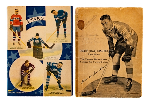 Vintage 1930s Hockey Scribblers (4) Including Imperial Series Notebook Featuring Morenz, Clancy, Chabot & Others, Circa 1924 Imperial Series with Chas Conacher and 1931-32 Stanley Cup Champions Leafs