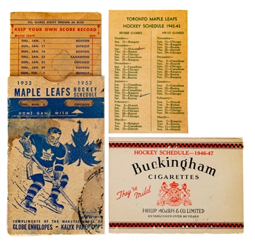 Toronto Maple Leafs 1940s to 1960s NHL Schedules (6)