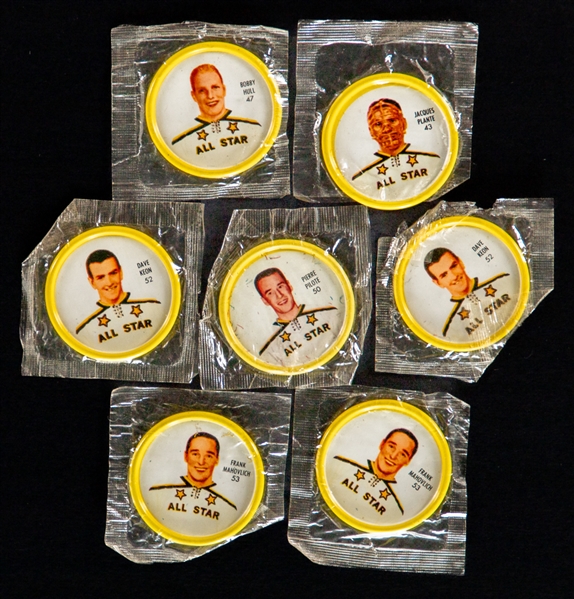 1961-62 Shirriff Hockey Coins In original Packaging (10) and 1962-63 Shirriff Hockey Coins in Original Packaging (15)