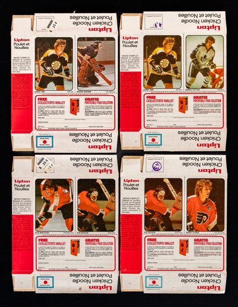 1974-75 Lipton Soup Uncut Hockey Card 51-Card Set Plus Extras - 30 Complete Boxes with Uncut Cards!