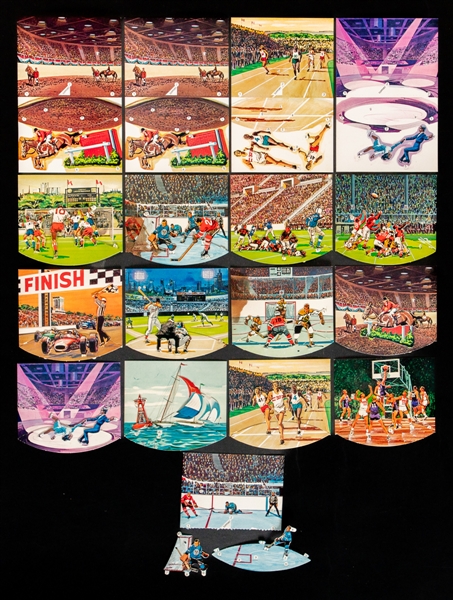 1967 Post Cereal 3-D "Great Moments in Sports" Sports Action Cards Full Set of 12 Plus Extras