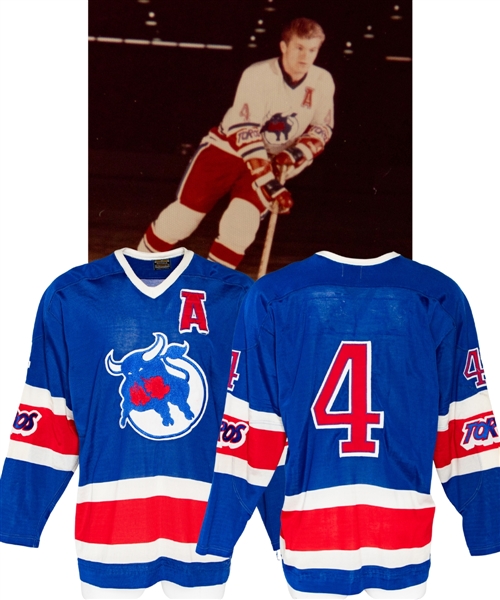 Steve Cuddies 1974-75 WHA Toronto Toros Game-Worn Alternate Captains Jersey 