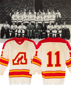 Atlanta Flames Circa 1973-74 Game-Worn Jersey Attributed to Leon Rochefort with LOAs 