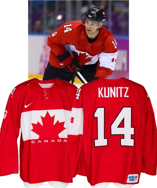 Chris Kunitzs 2014 Sochi Winter Olympics Team Canada Game-Worn Jersey with Classic Auctions LOA