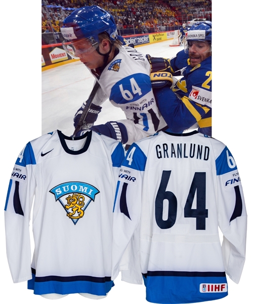 Mikael Granlunds 2013 IIHF World Championships Team Finland Game-Worn Jersey - Photo-Matched!