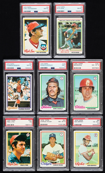 1978 Topps Baseball Complete 726-Card Set Including PSA-Graded Cards (8) - Eddie Murray and Paul Molitor Rookie Cards