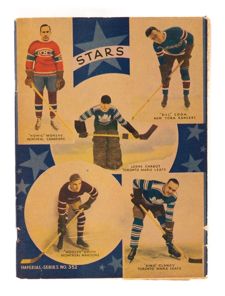 Early-1930s "Stars" Imperial Scribbler with Howie Morenz, Bill Cook, Lorne Chabot, Hooley Smith and King Clancy 