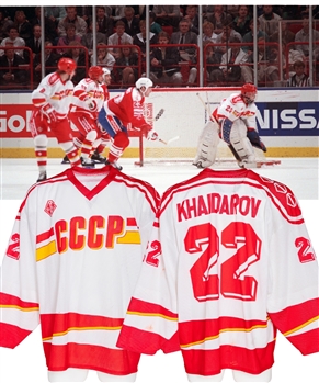 Ravil Khaidarovs Circa 1990 Russian National Team / CCCP Game-Worn Jersey