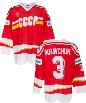 Igor Kravchuks 1991 IIHF World Championships Russian National Team / CCCP Game-Worn Jersey - Video-Matched!