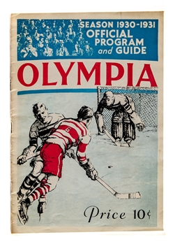 February 17, 1931 Detroit Olympia Program Detroit Falcons vs Philadelphia Quakers - Only Season for Quakers!