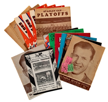 Detroit Red Wings / Detroit Olympia 1940s Programs (14) Plus 5 Period Ticket Stubs 