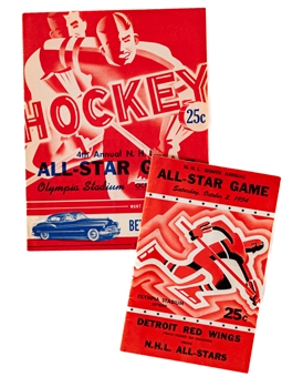 1950 and 1954 NHL All-Star Game Programs - The 4th and 8th All-Star Games!