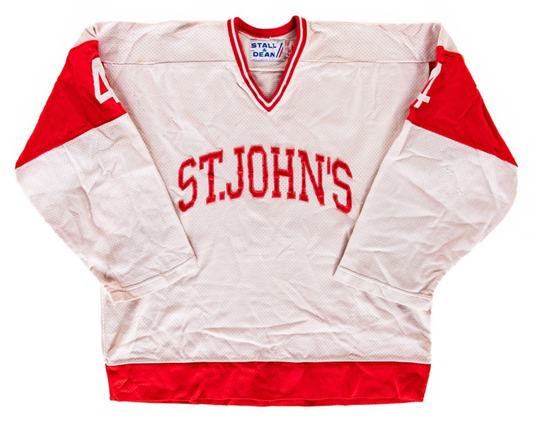 St. Johns Redmen 1984-85 ECAC Div-III #4 Game-Worn Jersey 