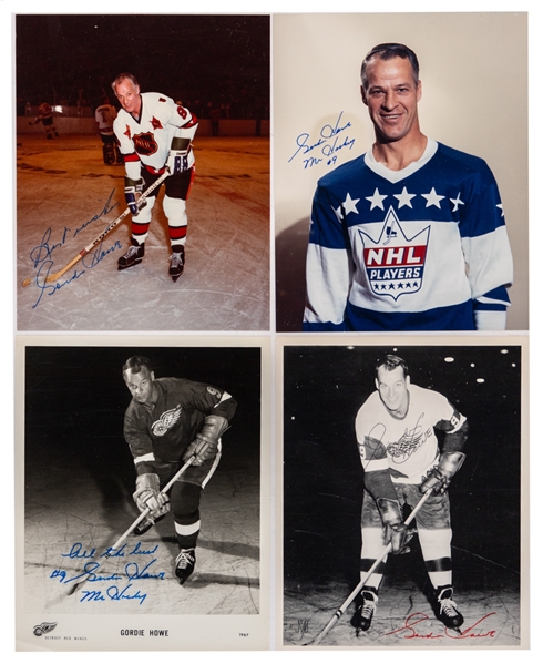 Deceased HOFer Gordie Howe Signed Photos (18) with JSA Auction LOA 