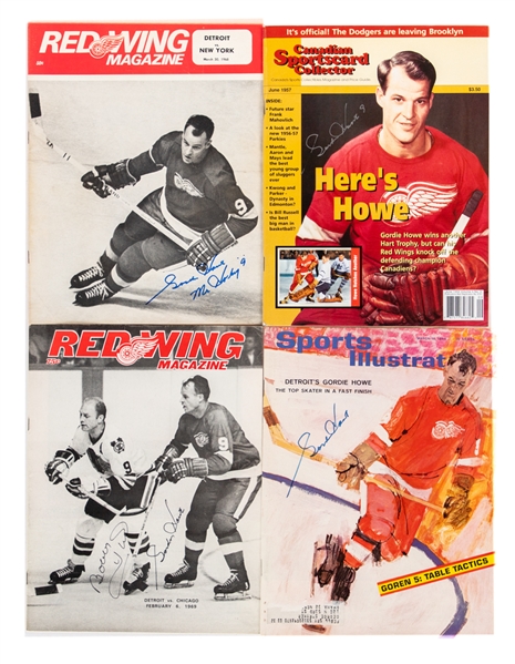 Deceased HOFer Gordie Howe Signed Programs/Magazines (10) with JSA Auction LOA