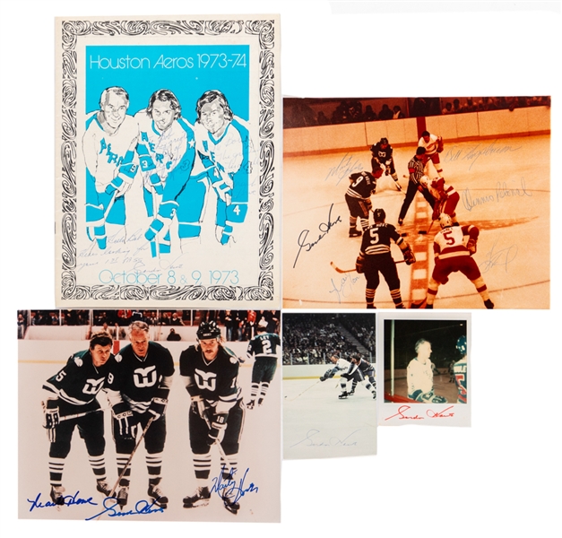 Deceased HOFer Gordie Howe & Sons Mark & Marty Multi-Signed/Signed Photos 