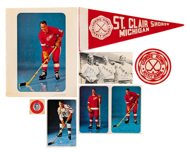 Vintage Gordie Howe Hockey School & Eatons Collection Including Autographs