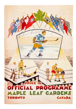 Deceased HOFer Charlie "Chas" Conacher Signed Toronto Maple Leafs 1931-32 Maple Leaf Gardens Inaugural Season Program with JSA LOA - Stanley Cup Championship Season!