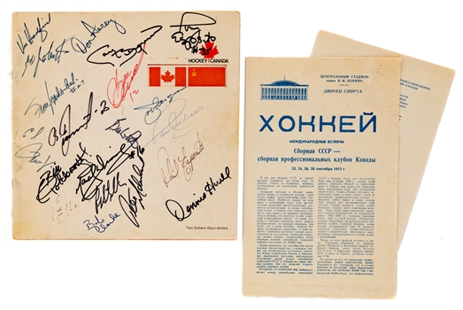 1972 Canada-Russia Series Team Canada Team-Signed Program with JSA LOA Plus 1972 Canada-Russia Series Program from Moscow