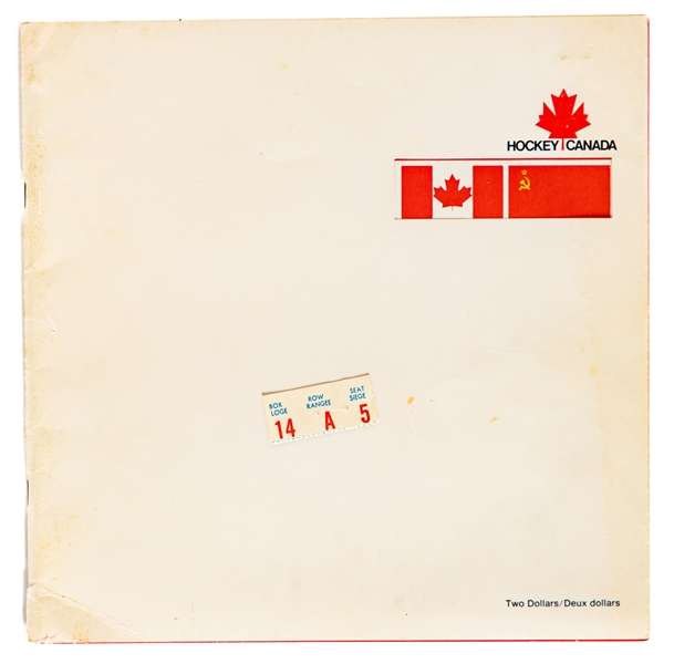 1972 Canada-Russia Series Official Program and Game #1 Montreal Forum Ticket Stub