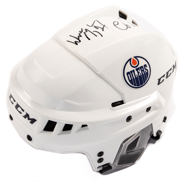 Wayne Gretzky and Connor McDavid Dual-Signed Edmonton Oilers CCM Helmet - JSA Certified!