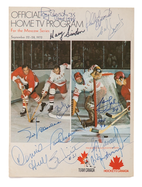 1972 Canada-Russia Series Team Canada Team-Signed Program with JSA LOA