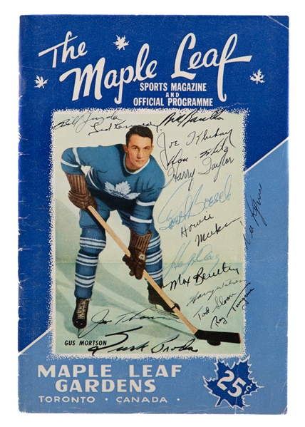 Toronto Maple Leafs 1948-49 Stanley Cup Champions Team-Signed Program with JSA LOA - Includes Barilko