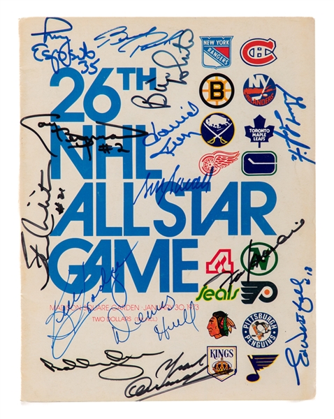 1973 NHL All-Star Game Multi-Signed Program with JSA LOA