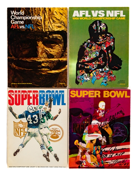 1967 to 1981 Super Bowl Game Program Complete Run of 15 - Including Super Bowl I and 