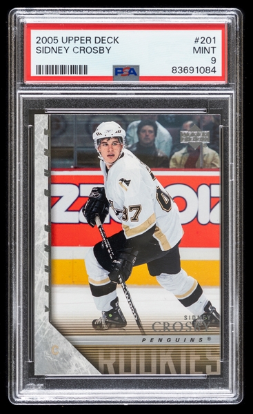 2005-06 Upper Deck Young Guns Hockey Card #201 Sidney Crosby Rookie - Graded PSA 9