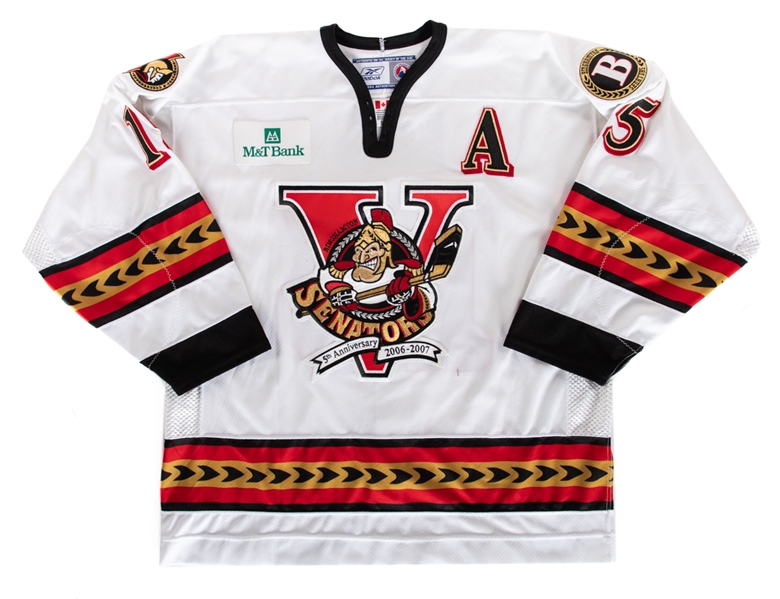 Danny Bois 2006-07 AHL Binghamton Senators "5th Anniversary" Game-Worn Jersey with Team LOA