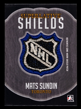 2015-16 Leaf ITG Superlative Shields Patch Hockey Card #SS-MS Mats Sundin (1/1)