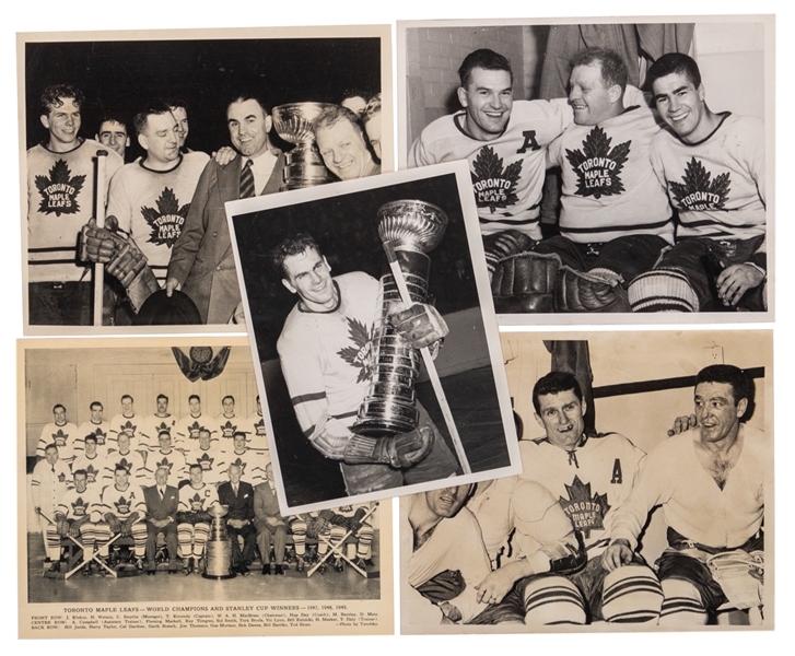 Toronto Maple Leafs Vintage Photos (5) Including 1945-54 Quaker Oats Team Photo 