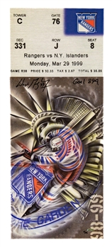 Wayne Gretzky New York Rangers Signed "894 Goals" Limited-Edition Mega Ticket on Canvas with UDA COA (6/99) 13 1/2" x 32"