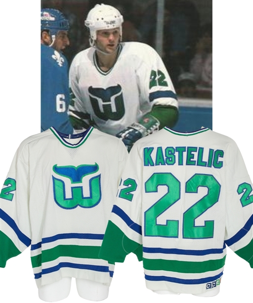 Ed Kastelics 1990-91 Hartford Whalers Game-Worn Jersey 