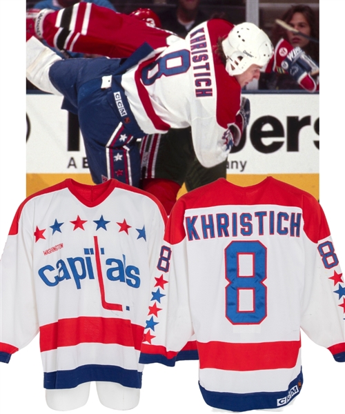 Washington Capitals Game-Worn Jersey Attributed to Ken Sabourin (1990-91 Stanley Cup Playoffs) and Dmitri Khristich (1991-92 Pre-Season)