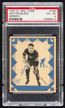 1937-38 O-Pee-Chee Series "E" (V304E) Hockey Card #160 HOFer Toe Blake Rookie - Graded PSA 4