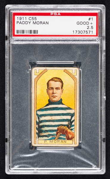 1911-12 Imperial Tobacco C55 Hockey Card #1 HOFer Patrick "Paddy" Moran - Graded PSA 2.5