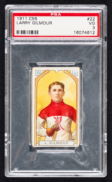 1911-12 Imperial Tobacco C55 Hockey Card #22 Larry Gilmour Rookie - Graded PSA 3