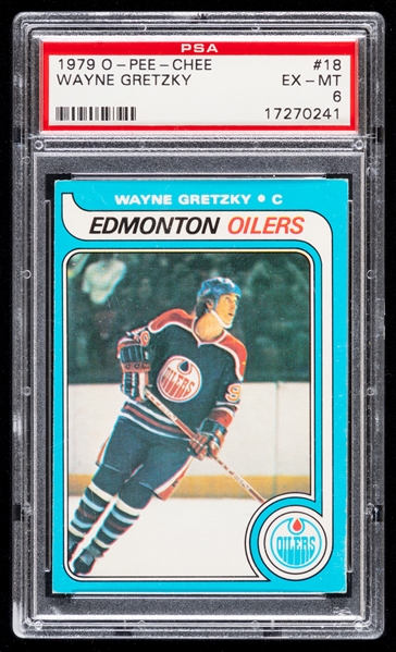 1979-80 O-Pee-Chee Hockey Card #18 HOFer Wayne Gretzky Rookie - Graded PSA 6