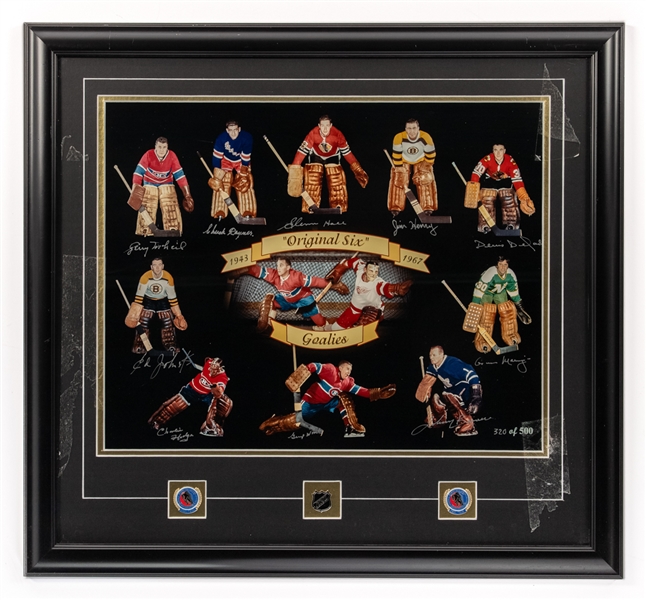 "Original Six" Goalies Multi-Signed Limited-Edition #320/500 Framed Display (16" x 20")