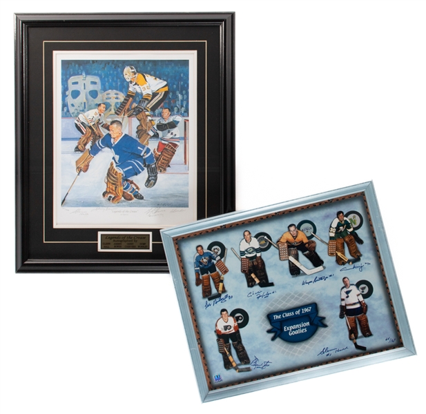 "The Class of 1967 - Expansion Goalies" and "“Legends of the Crease” Multi-Signed Hockey HOFers and Legends Limited-Edition Framed Photo and Lithograph Collection of 2