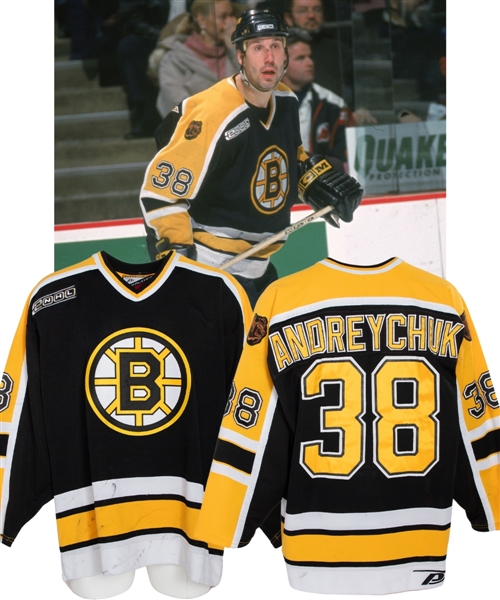 Dave Andreychuks 1999-2000 Boston Bruins Game-Worn Jersey - NHL2000 Patch! - Photo-Matched!