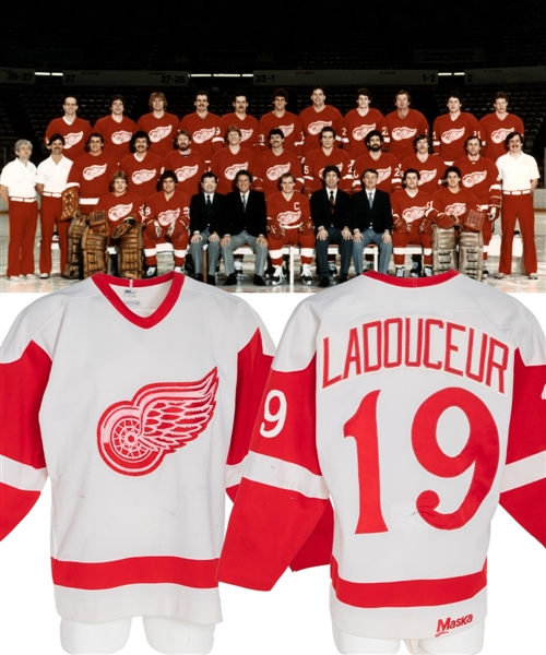 Randy Ladouceurs 1982-83 Detroit Red Wings Game-Worn Rookie Season Jersey - Scarce One-Year Style!