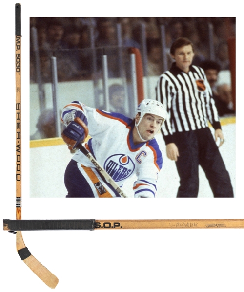 Mark Messiers 1983-84 Edmonton Oilers Game-Used Sher-Wood S.O.P. 5030 Stick - Stanley Cup Championship Season!