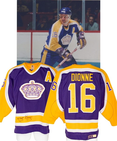 Marcel Dionnes 1985-86 Los Angeles Kings Signed Game-Worn Alternate Captains Jersey with LOA