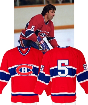 Guy Lapointes 1981-82 Montreal Canadiens Game-Worn Jersey with MeiGray LOA and COR  - 20+ Team Repairs! - Photo-Matched